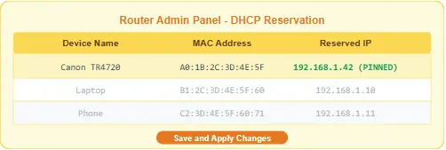 wifi router admin panel